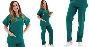 why do doctors wear dark green scrubs
