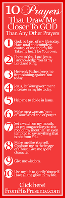 10 prayers that draw me closer to