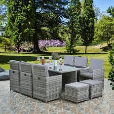 Deluxe 11 Piece 10 Seater Rattan Cube