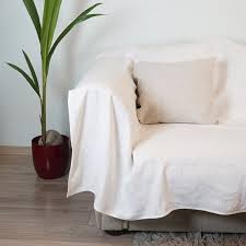 Natural Linen Couch Cover Softened