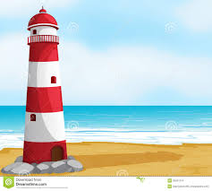 Sea And Light House Stock Vector Illustration Of Rock