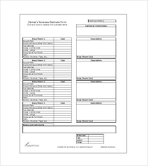 Construction Job Estimate Template Free And Blank Download By Forms