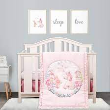 pink crib bedding set for baby girls