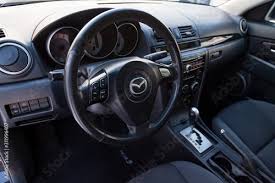 the interior of the car mazda 3 with a