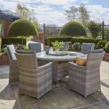 burnham 6 seater round garden furniture