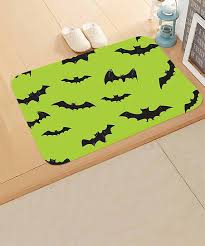 y pile green black bat doormat