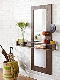A Modern Look Mirror And Floating Shelf