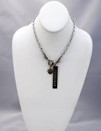 metal link chain necklace w hearts