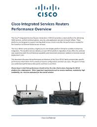 Cisco Integrated Services Routers Performance Overview