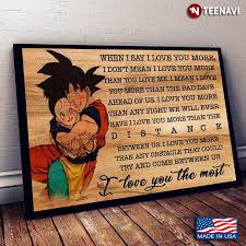 The overall paper size is 16.00 x 20.00 inches and the image size is 16.00 x 20.00 inches. Son Goku And Chichi I Love You The Most When I Say I Love You More Canvas Poster Teenavi