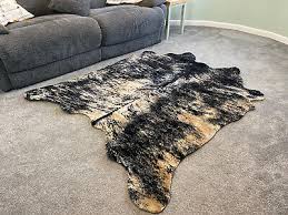large faux fur cowhide rug