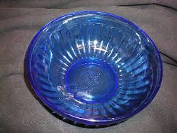 Vintage Blue Glass Bowl Dish With