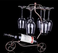 red wine glass rack hanging upside down