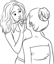 makeup artist isolated coloring page
