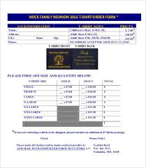 10 T Shirt Order Forms Free Sample Example Format Free