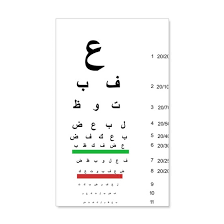 Snellen Arabic Eye Chart 20x12 Wall Decal
