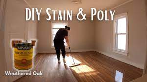 diy floor refinishing stain and poly