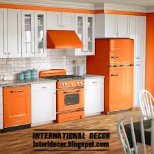 contemporary orange kitchen cabinets