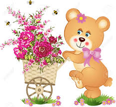 Image result for free clip art flower teddy bear