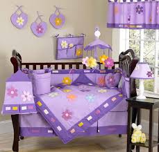 daisies purple crib bedding sets