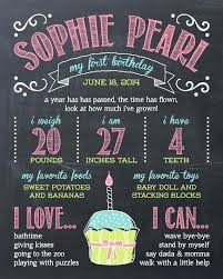 1st Birthday Board Princess Pink And Gold First Birthday Chalkboard