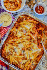 baked penne pasta with meat sauce
