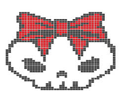 Skull With Red Bow Chart Pattern By Aestrella Pitman