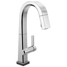 Browse kitchen products like faucets, soap dispensers, and kitchen accessories from delta faucet to transform your kitchen's design and functionality. Delta Pivotal Touch2o Chrome 1 Handle Deck Mount Pull Down Handle Kitchen Faucet In The Kitchen Faucets Department At Lowes Com