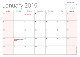 Printable 2019 Calendars Pdf Calendar 12 Com