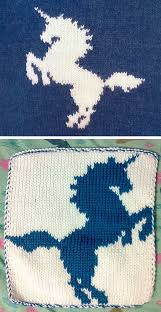Free Knitting Pattern For Unicorn Rampant Chart 2 Color