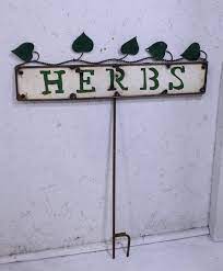 metal herb sign garden stake