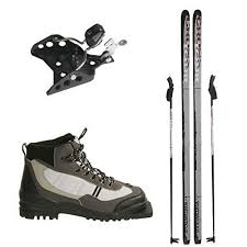 New Whitewoods 75mm 3pin Cross Country Package Skis Boots Bindings Poles 207cm 40 180 Lbs