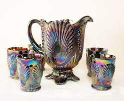Carnival Glass Pitcher And Tumbler