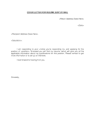 Cover Letter Submitting Resume What Makes Good Ideas Email