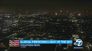 illegal fireworks light up night sky