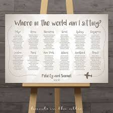 World Map Wedding Ceremony Seating Chart Journey Theme By