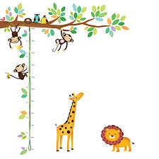 Decowall Dw 1402 Little Monkeys Tree And Animals Height Chart Kids Wall Decals Wall Stickers Peel And Stick Removable Wall Stickers For Kids Nursery