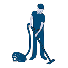 man cleaning carpet steam cleaning
