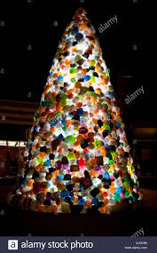 An Illuminated Christmas Tree Formed Entirely From Used