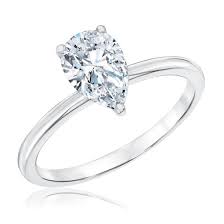 1ct pear lab grown diamond solitaire