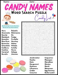 puzzle worksheet activity candy