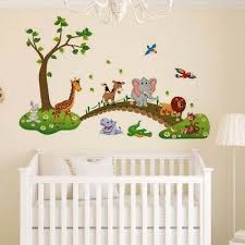 cartoon animals removable wall decal