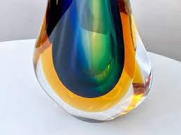Vintage Art Glass Vase Murano Sommerso