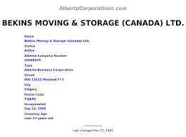 bekins moving storage canada ltd