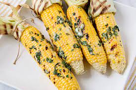 Grilled Corn On The Cob With Herb Butter gambar png