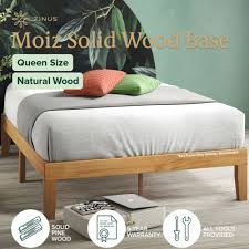 Zinus Moiz Queen Bed Base Solid Timber