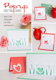 How to make a mother's day pop up card. Mom I Love You Pop Up Cards With Free Silhouette Cut Files One Dog Woof