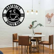 Custom Coffee Bar Metal Wall Art Coffee