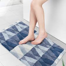 The rubber backing prevents slipping and. Amazon Com Tiita Bathroom Rug 36 X 24 Indoor Doormat For Entrance Front Back Door Mat Non Slip Rubber Backing Absorbent Bath Rug Mud Mat Floor Foot Mat Blue Kitchen Dining