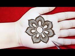 flower mehndi design easy